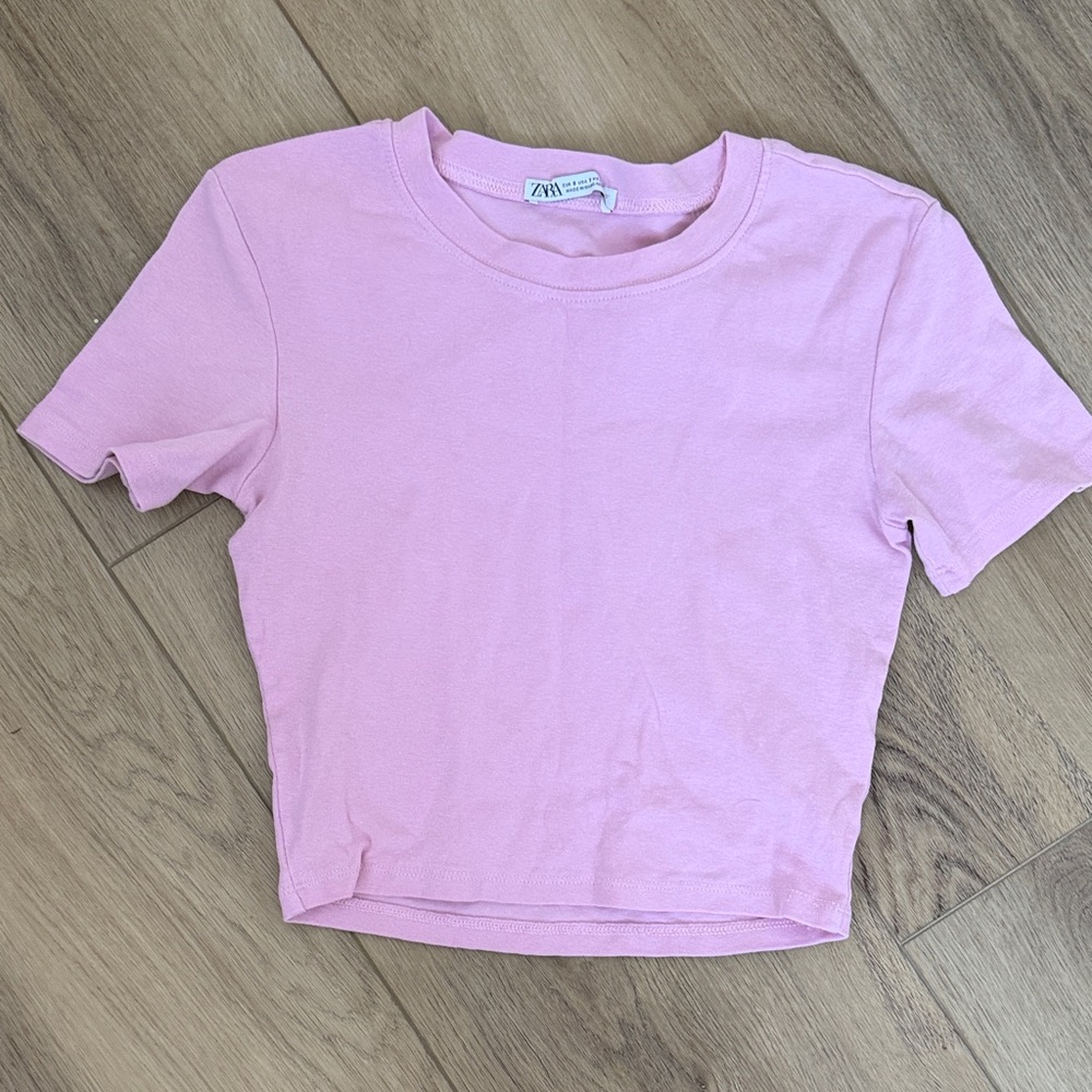 Zara Light Pink Casual Tee